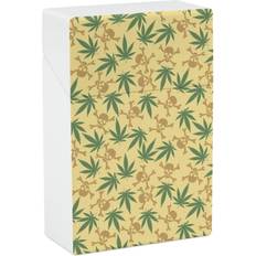 Nudquio00235 Weed Leaves with Skulls Cigarette Case