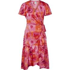 Blommiga - Långa klänningar - XXL Y.A.S Yasophelia Wrap Dress