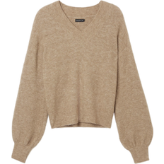 Stockh lm Studio Mille V-Neck Knit - Beige Melange