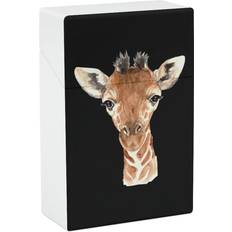Rökningstillbehör Animal Watercolor Print Giraffe Portable Cigarette Case Flip Closure