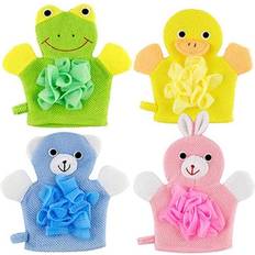 Barn Skrubbhandskar HEALLILY Children's Bath Towel Sponge 4-pack
