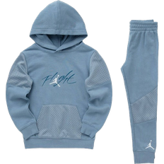 Nike Little Kid's Jordan Off-Court Flight Hoodie Set 2-piece - Blue Grey