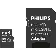 Philips microSDXC Class 10 UHS-I U1 V10 A1 80MB/s 64GB +SD adapter