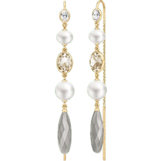 Beige Örhängen Julie Sandlau Chandeliers Earrings - Gold/Pearls/Multicolour