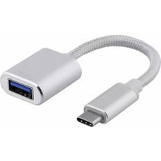 Deltaco USB C 3.1 Gen.1 - USB A OTG Adapter M-F 0.1m