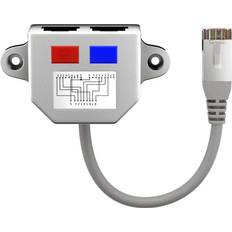 Cat5 - Kabeladaptrar Kablar Wentronic RJ45 - 2xRJ45 Splitter Y Adapter M-F 0.2m