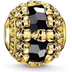 Thomas Sabo Karma Skulls Bead Charm - Gold/Onyx