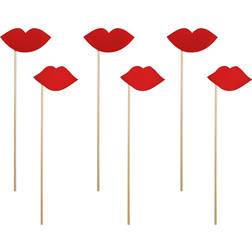 PartyDeco Photoprops Lips Red 6-pack