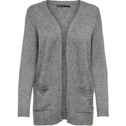 Only Lesly Open Knitted Cardigan - Grey/Medium Grey Melange