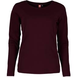 ID Ladies Interlock Long Sleeved T-shirt - Dark Bourdeaux