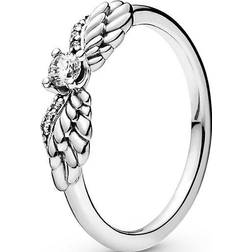 Pandora Sparkling Angel Wings Ring - Silver/Transparent