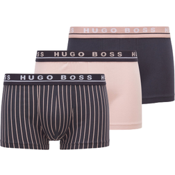 Hugo Boss Regular-Rise Trunks in Stretch Cotton 3-pack - Pink/Blue