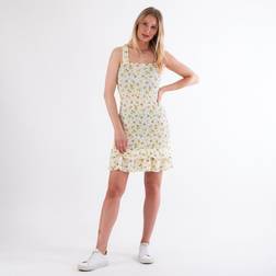 Pieces Taylin Smock Dress Buttercream AOP:FLOW