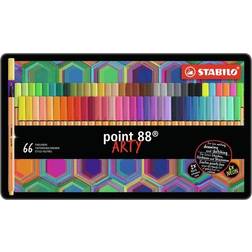 Stabilo Fineliner point 88 Arty 66-pack i metalletui