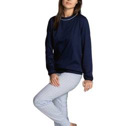 Calida Sweet Dreams Pyjama With Cuff Navy-2