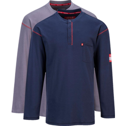 Portwest Crew Neck Button T-Shirt Colour: Grey