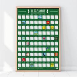 Gift Republic 100 Golf Courses Bucket List Scratch Poster