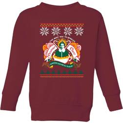 Elf Christmas Cheer Kids' Sweatshirt Burgundy 11-12 Burgundy