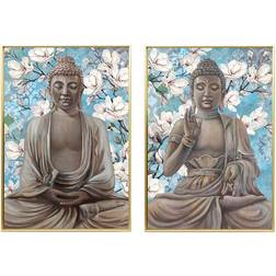 Dkd Home Decor Buddha Orientalisk (51,5 x 3,5 x 71,5 cm) (2 antal) Tavla