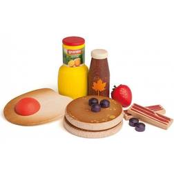 Erzi Amerikansk frukostsortering perfekt för Zubereiten en amerikansk frukost i ditt lekkök Spielzeuglebensmittel av trä