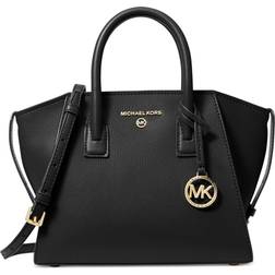 Michael Kors Avril Small Leather Top Zip Satchel - Black