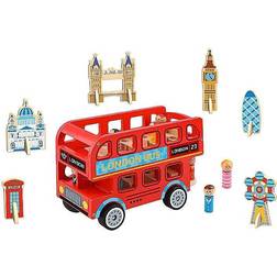 Freemans Wooden Toys 921 TL152A EA trä London buss – 10 stycken (EXP) röd