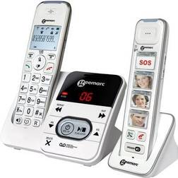 Geemarc PACK Mobility 295 Cordless Big Button Answerphone, Camera button Backlit White