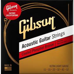 Gibson Coated Phosphor Bronze Acoustic Guitar Strings Ultra-Light