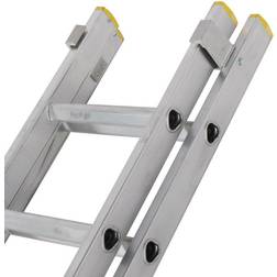 42 Rung Aluminium Double Section Extension Ladders & Stabiliser Feet 5.5m 10m