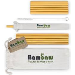 Bambaw Sugrör Bambu, 12-pack, Korta Långa