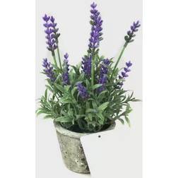 Dkd Home Decor Dekorativa blommor Lila Lavendel Cement Järn PE Konstgjord växt