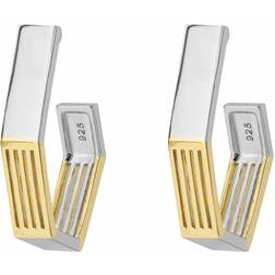 Fiorelli Geo Cage Design Open Yellow Gold Hoop Earrings E6220