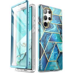 i-Blason Cosmo Series for Samsung Galaxy S23 Ultra 5G (2023 Release) Slim Stylish Protective Case with Built-in Screen Protector (Ocean)