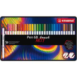 Stabilo Pen 68 ARTY metal tin of 30 brush pens Leverantör, 4-5 vardagar leveranstid