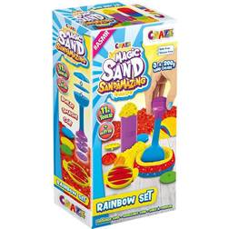 Craze Magic Sand Sandamazing Rainbow Set 400 g kinesiskt sandset pysselset för barn med magisk sand och 11 sandverktyg och former färgglad magisk sand 3 x 200 g 32404