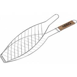 Edm 73869 Wood Handle Fish Grill Silver