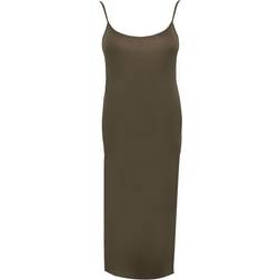 PrettyLittleThing Shape Jersey Strappy Maxi Dress - Olive Khaki