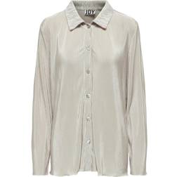 JdY Regular Fit Shirt Collar Top - Grey/Sandshell