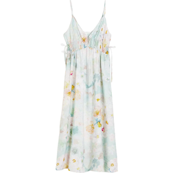 H&M Drawstrings Dress - Light green/Floral