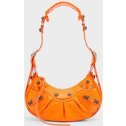 Balenciaga Xs Le Cagole Leather Shoulder Bag Neon Orange 01