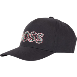 HUGO BOSS Cotton-Twill Cap with Logo Artwork - Black