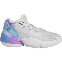 adidas Kid's D.O.N. Issue #4 Basketball Shoes - Cloud White/Bliss Lilac/Almost Blue