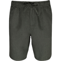 Knowledge Cotton Apparel Loose Linen Shorts - Olive