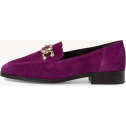 Tamaris Aspen Leather Loafers With Frontal Buckle Purple