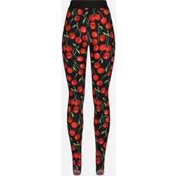 Dolce & Gabbana Black Printed Leggings HN4IY Red IT