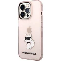 Karl Lagerfeld iPhone 14 Pro Mobilskal Ikonik Choupette Rosa