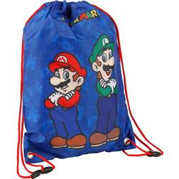 Super Mario Skopåse med remmar & Luigi Blå 40 x 29 cm
