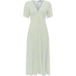 French Connection Stacie Daisy Drape Midi Dress - Forget Me Not Multi