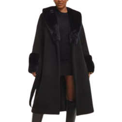 Nelly Fur Detailed Coat - Black