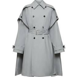 Bottega Veneta Trenchcoat-cape Aus Baumwollcanvas Grau